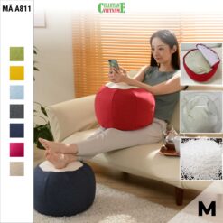 Đệm Ngồi Hạt Xốp A811, Đôn Gác Chân Cellutane Việt Nam Chất Lượng Nhật Bản “POTE-CHI” Size-M 39x39x28cm hạt xốp 2-3mm