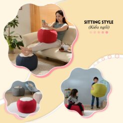 thư giãn trên gối hạt xốp hình bí ngô size m