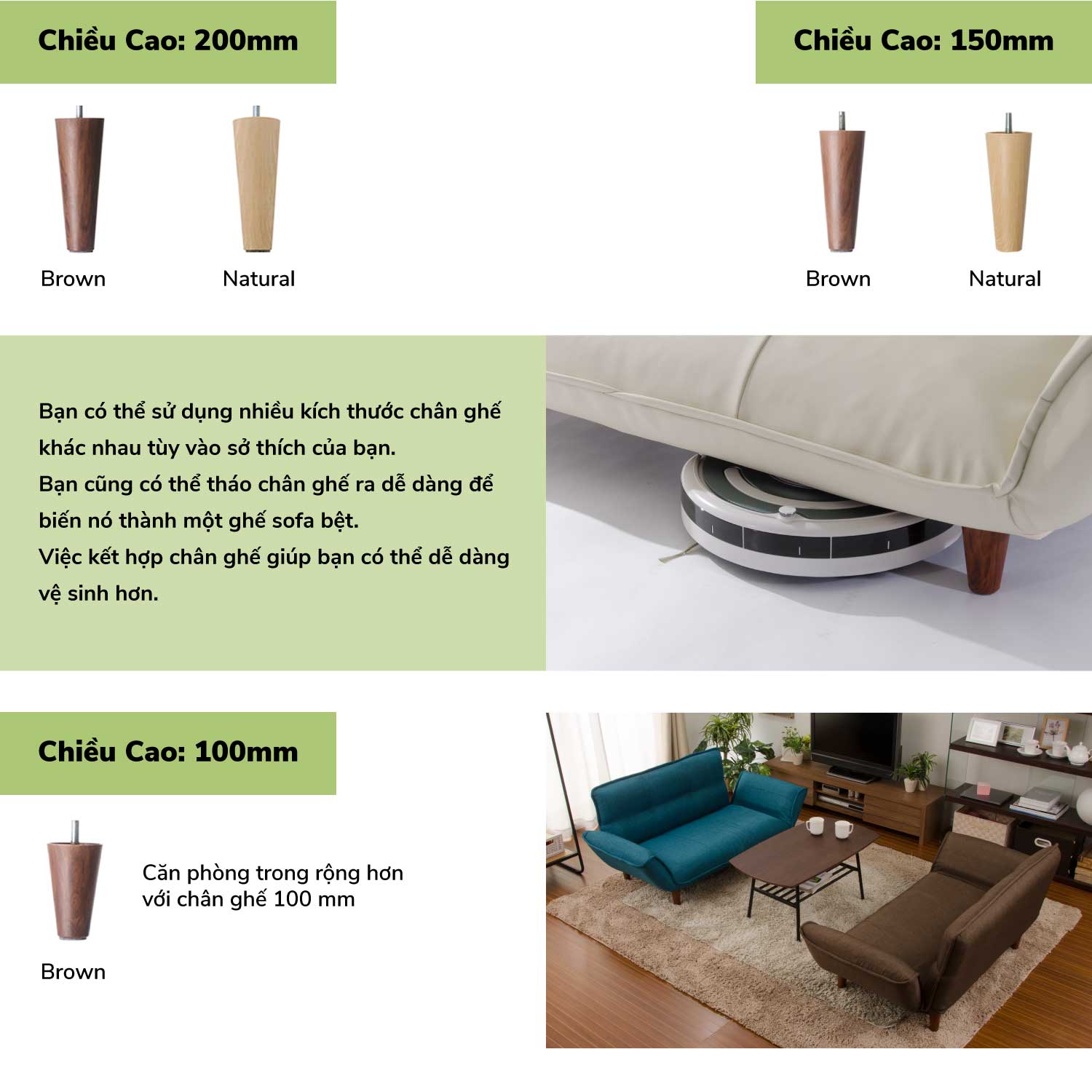 chân ghế sofa văng A01 nhập khẩu 100% từ Nhật Bản - Cellutane