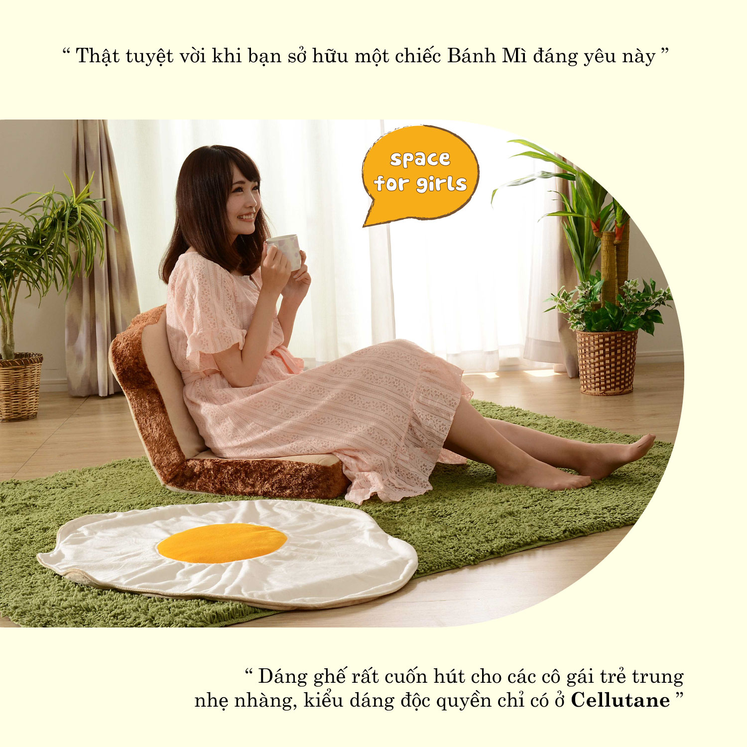 Ghế Tựa Lưng Nhật Bản PN1 Kiểu Dáng Bánh Mỳ Sandwich - Ghế tựa lưng thư giãn
